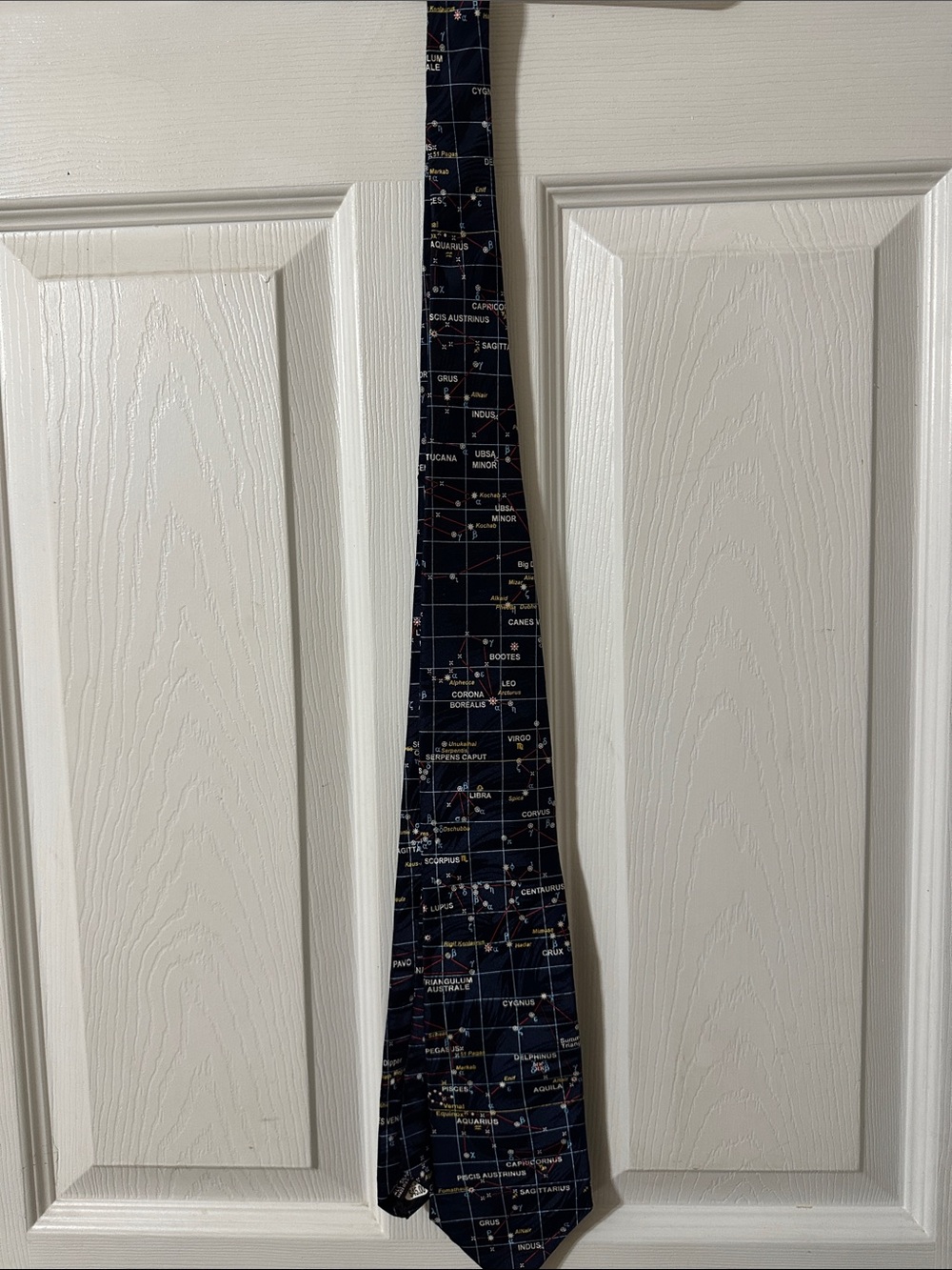Navy Constellation Print Men's Tie